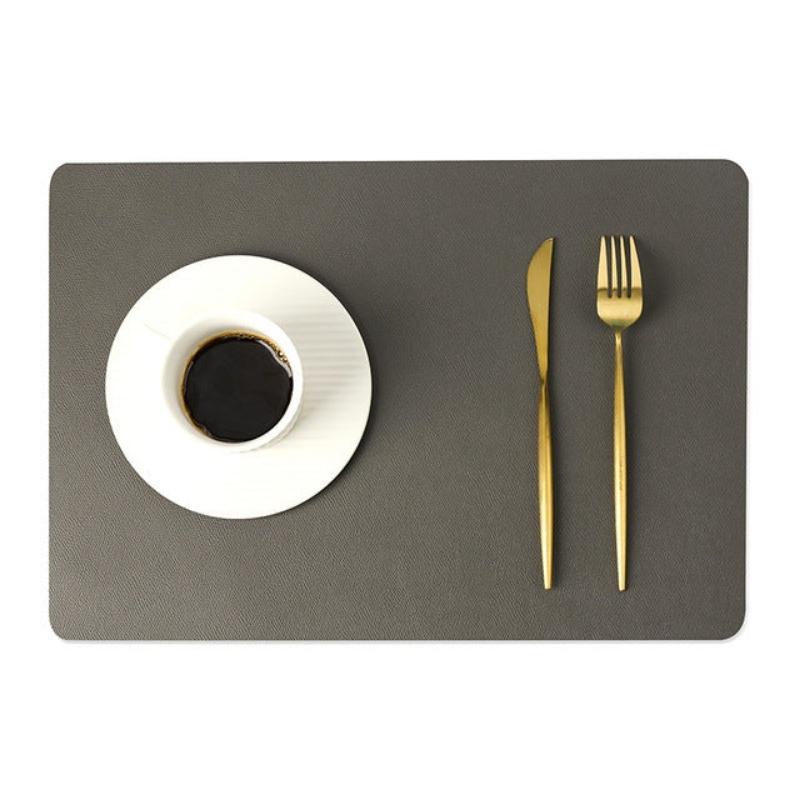 Modern Rectangle Waterproof PU Leather Placemats for Dining Table