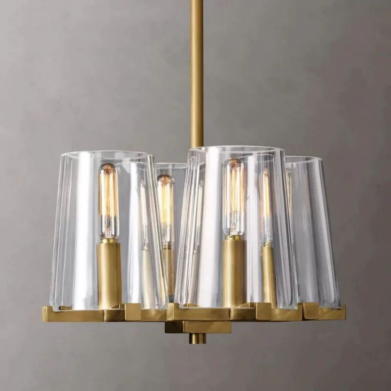 Lorian — 4-Light Glass Pendant with Hand-Forged Iron Base