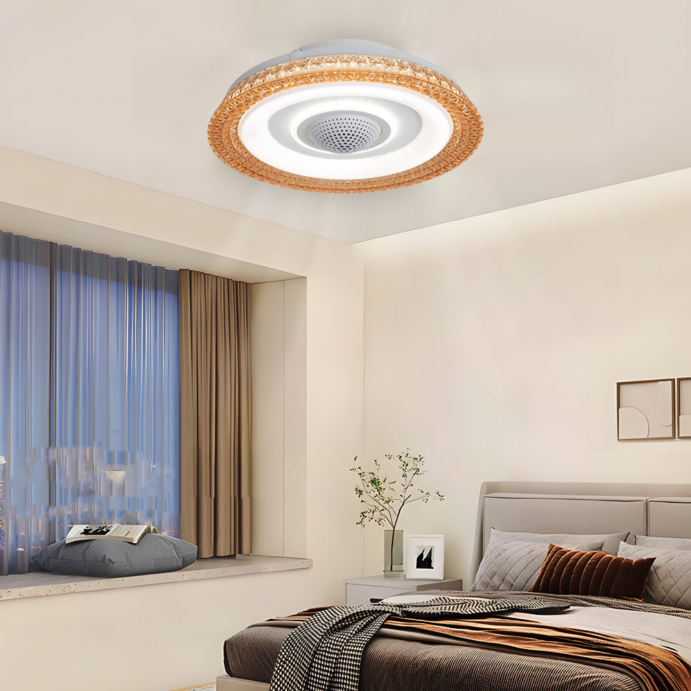 20 in. W Bladeless Smart Ceiling Fan with Remote, 6-Speed, and Dimmable LED Indoor Lighting