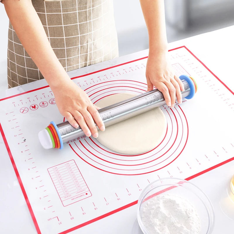 Rolling Pin with Adjustable Thickness Rings