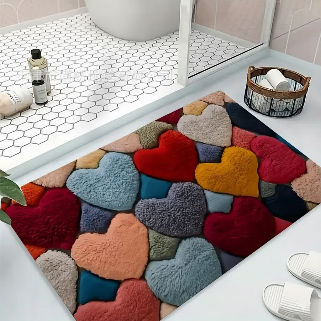 Charming Heart Design Doormat for a Warm Welcome