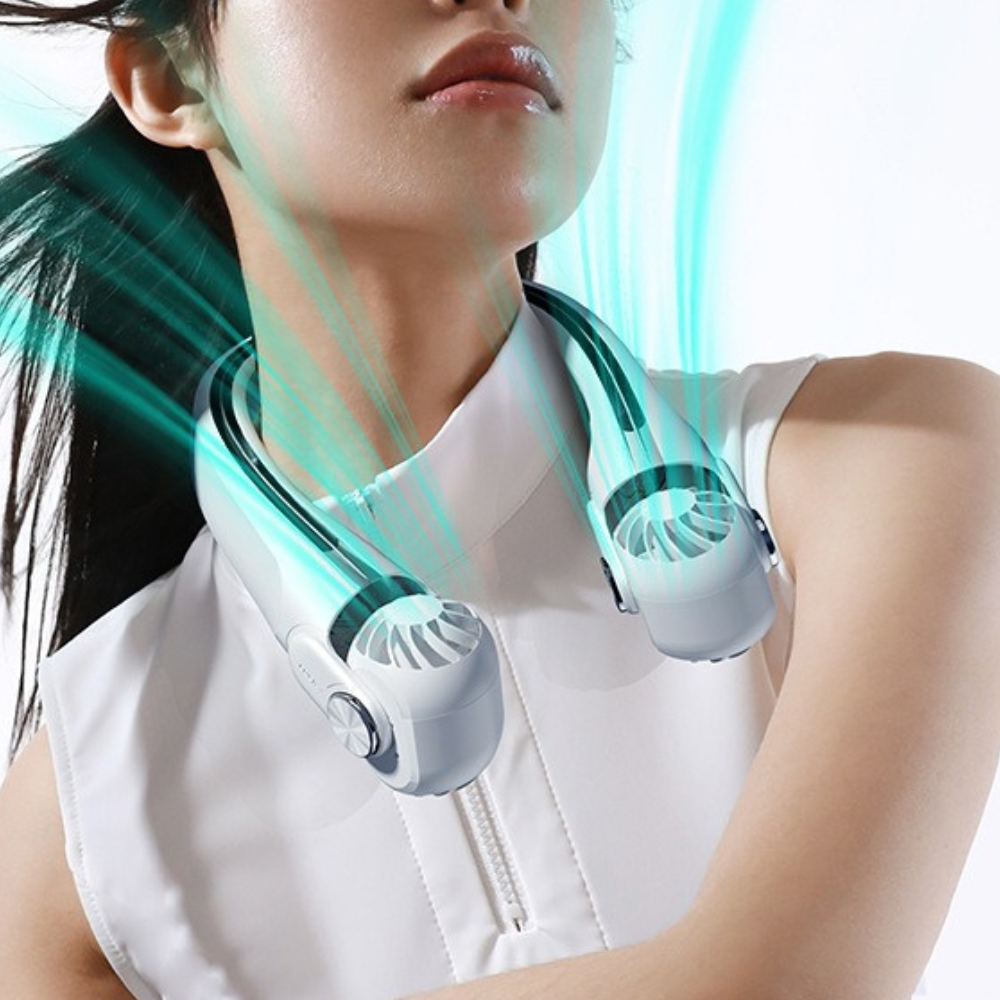 Portable Rechargeable Neck Fan for Summer Travel Cooling