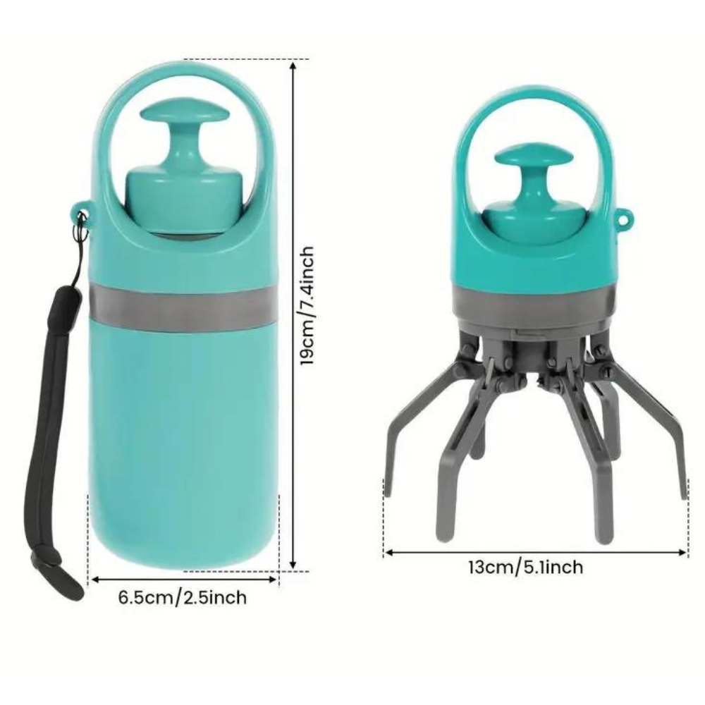 Pet Waste Removal Claw Tool with Waste Bag Holder