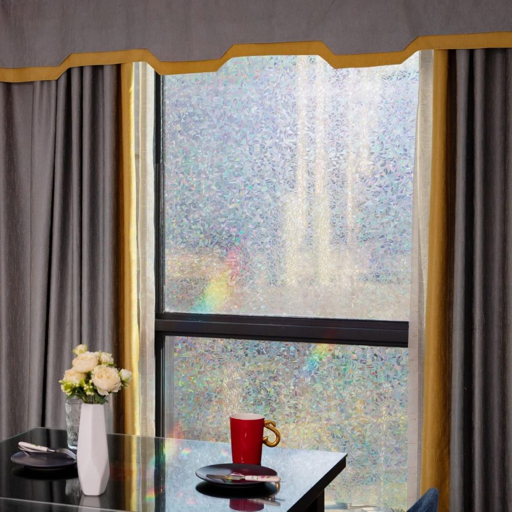 Privacy Film with Stained Glass Effect – Decorative Rainbow Design