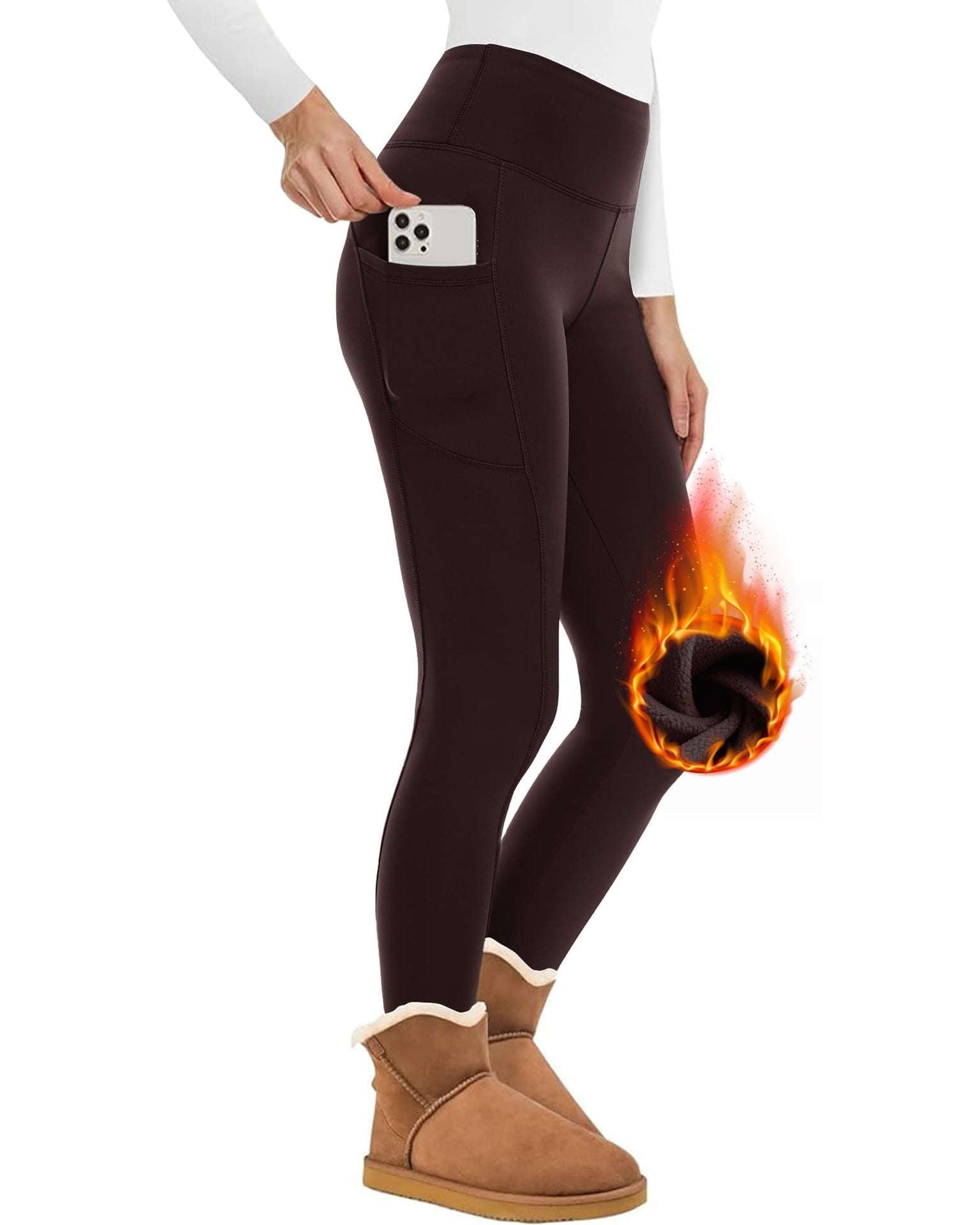 Fleece-Lined Leggings | High-Waisted | Superior Warmth & Support | Polyester