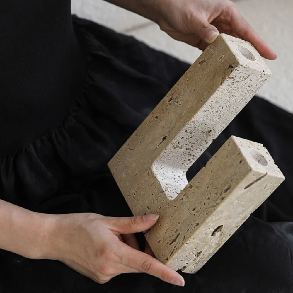LuxeStone – Elegant Dual Candle Holder for Modern Spaces