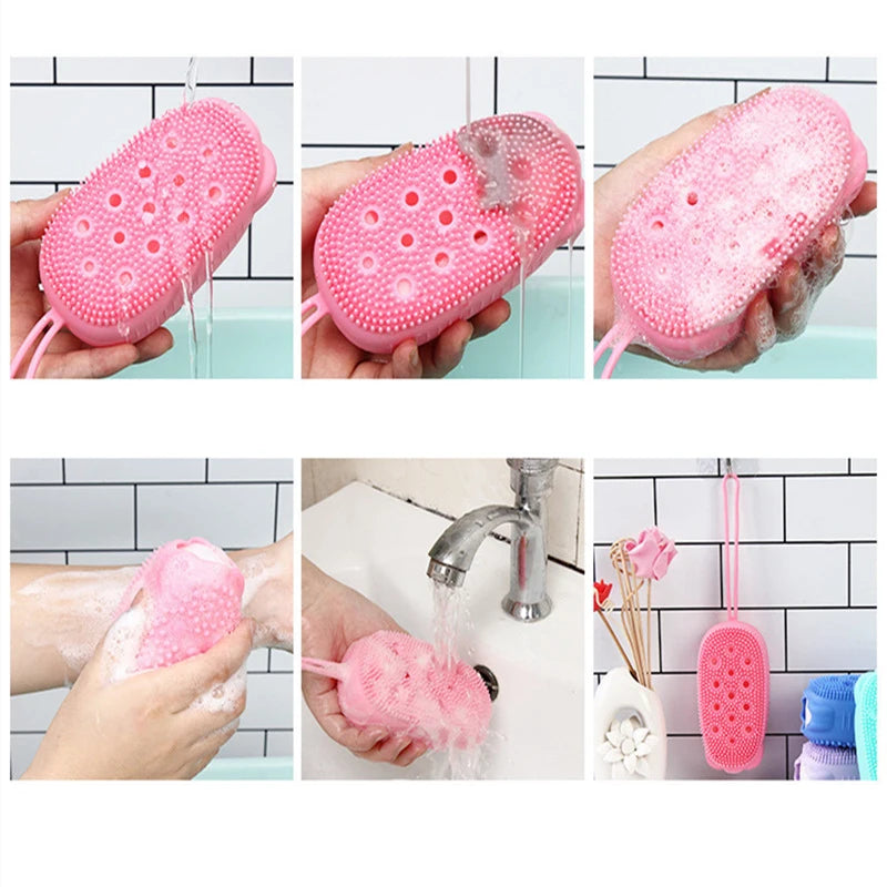 Body Scrubber Made of Silicone with Integrated Soap Dispenser