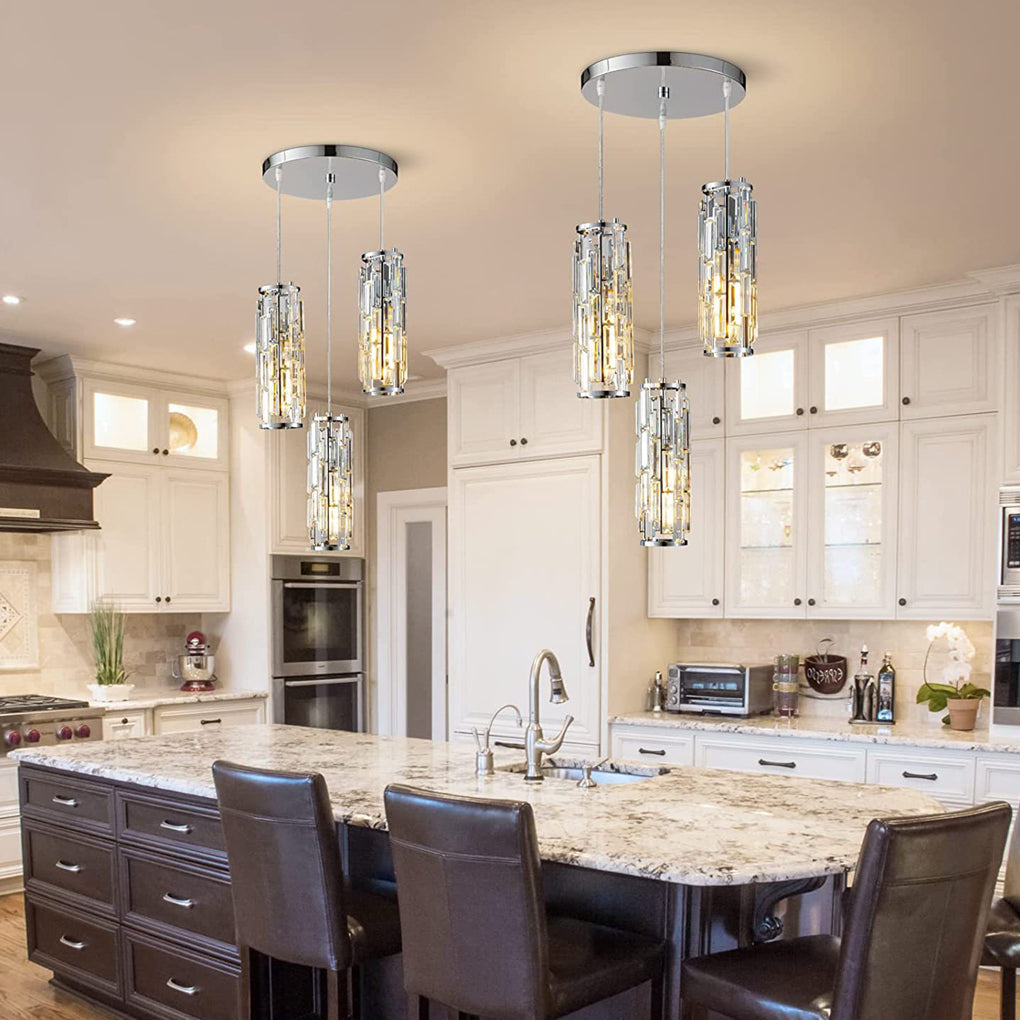 1 Pc Industrial Style Creative Iron Crystal Glass Chandelier Pendant Light