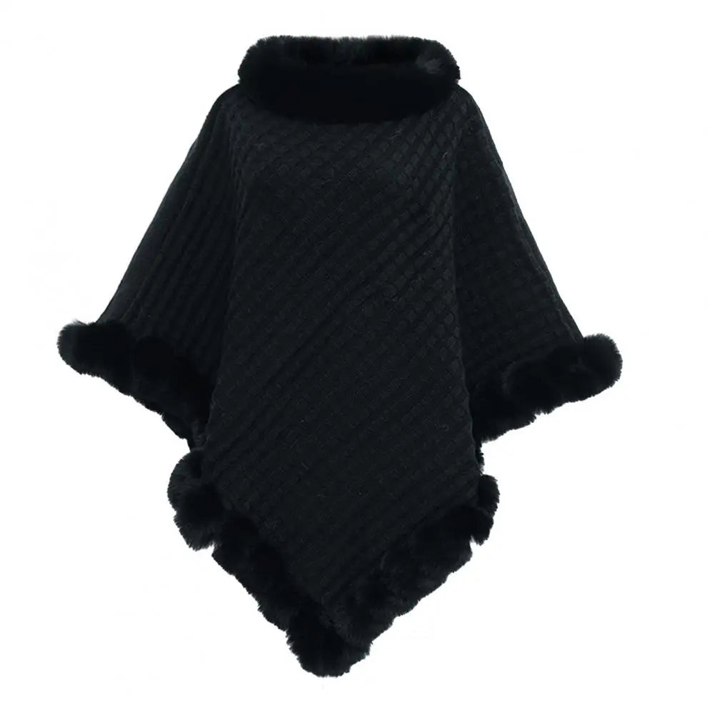 Elegant Plush Wrap Cloak for Women