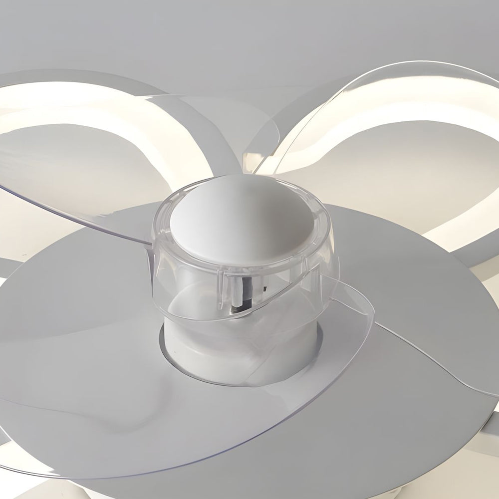 19.7 in. White Flush Mount Flower Ceiling Fan Light with 6-Speed Control