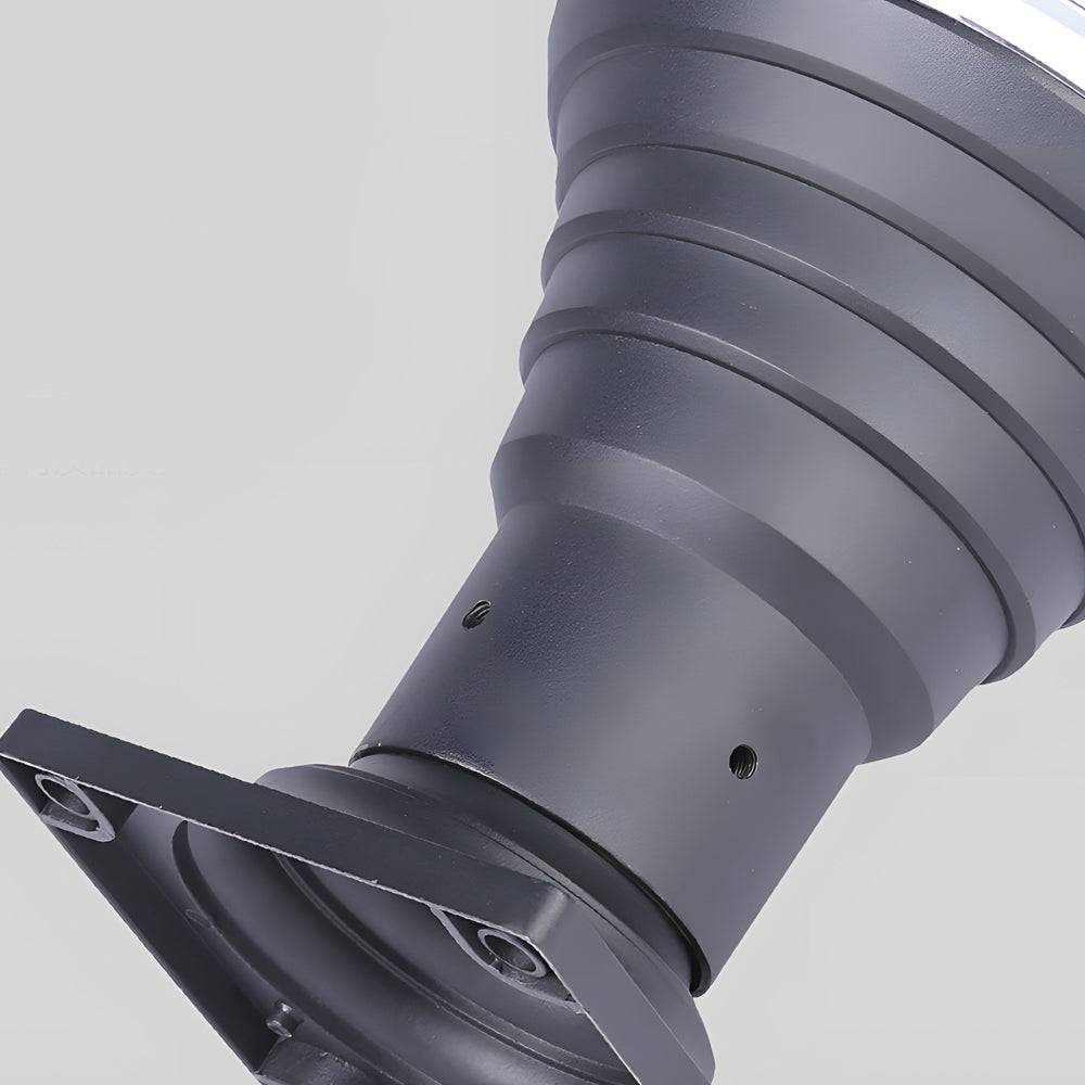 18.9-Inch H 1-Light Modern Black Round Solar Pier Mount Light by Taavita