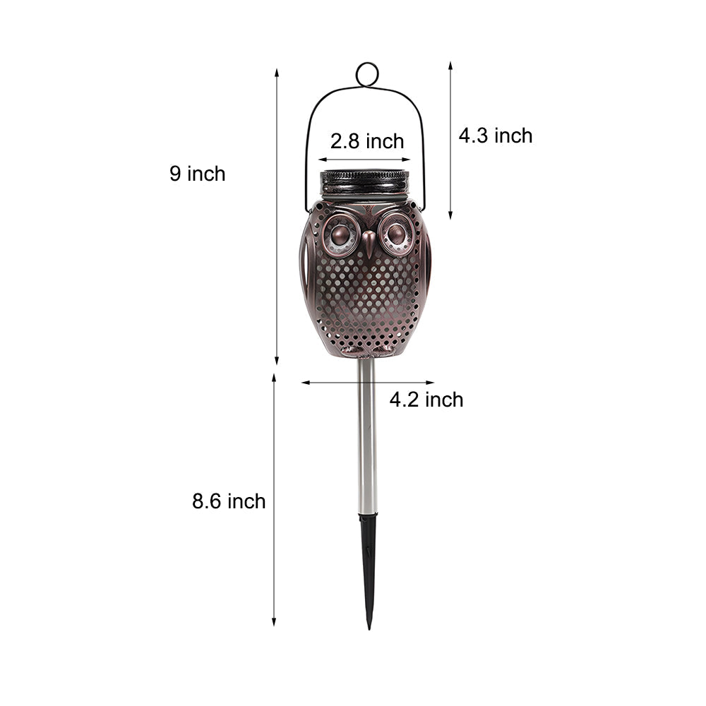 2-Pack Flickering Flame Solar Lanterns Taavita Owl Stake Solar Lights Garden Landscape Lights for Outdoor Decor