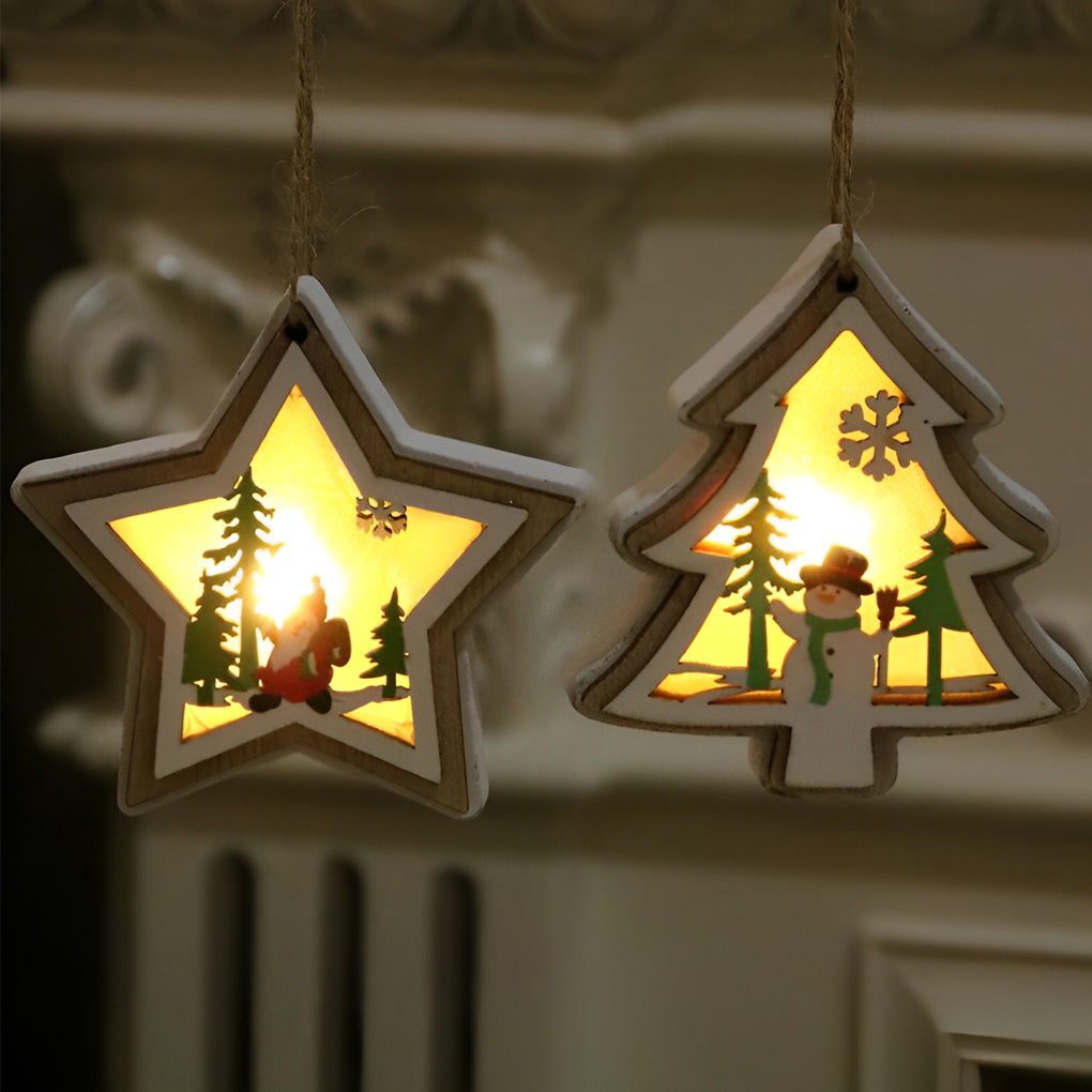 2 Pc Taavita Modern Creative Hanging Ornaments Decorations with Button Battery