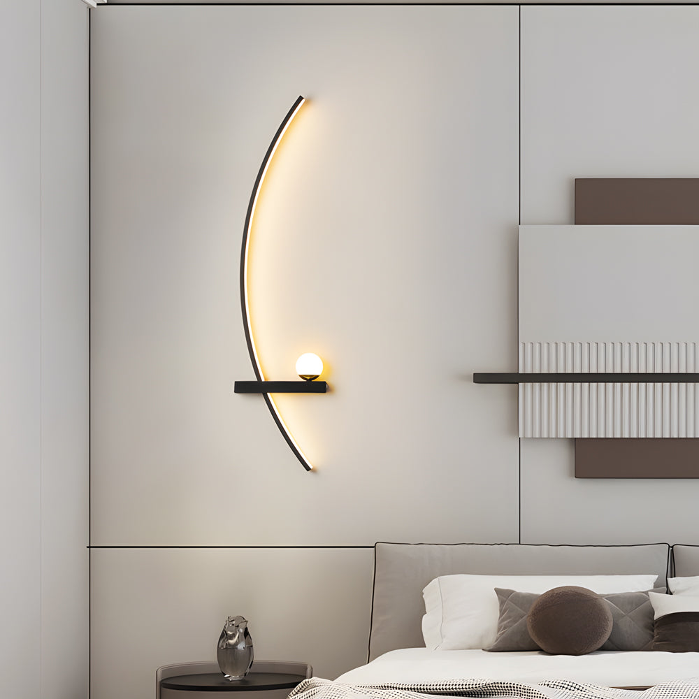 21'' Curved LED Wall Sconce Lighting Lamp with 3 Step Dimming and Warm White Light