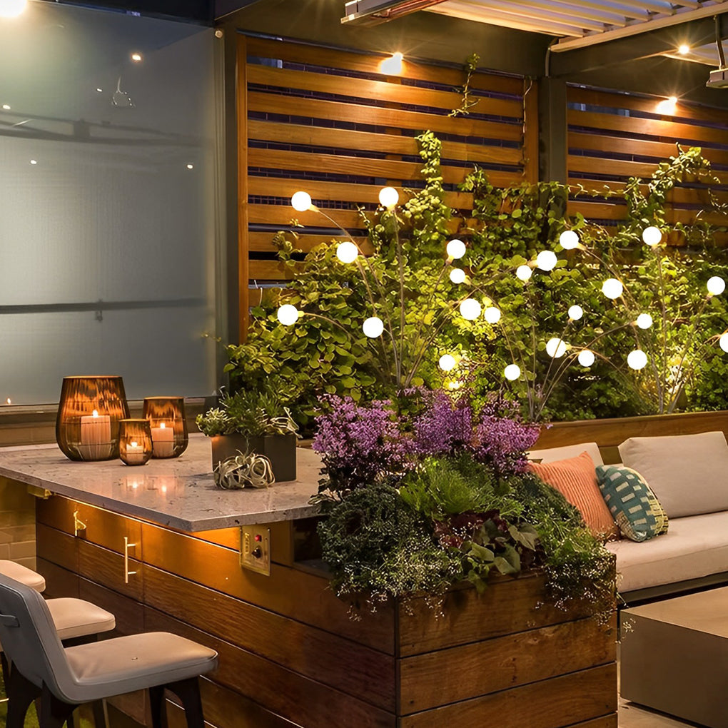 2pcs 10 LED Taavita Waterproof Solar Powered Fireflies Lawn Lights