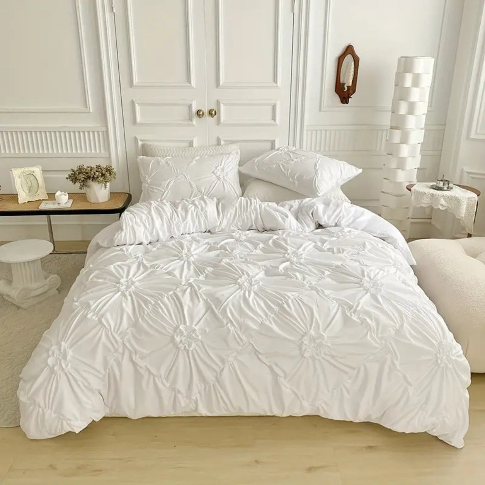 Elegant Floral Textured Duvet Cover Set for Modern Bedrooms