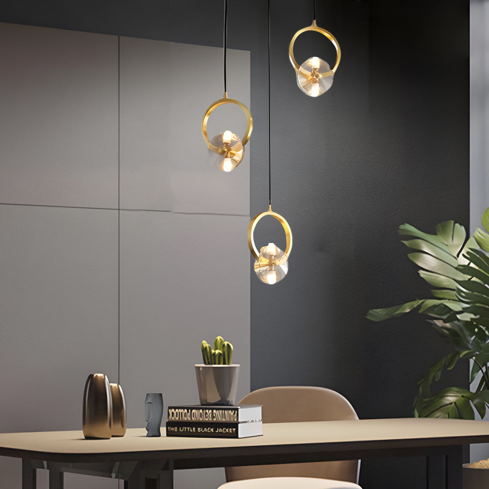 1/3-Light Round Taavita Crystal LED Pendant Light