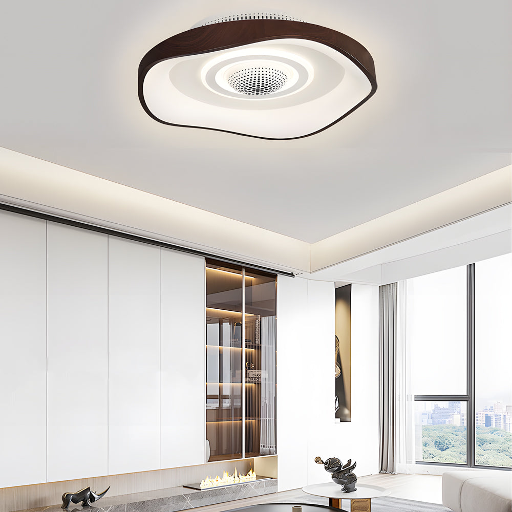 20'' Modern Bladeless Ceiling Fan with Round Design and Dimmable LED Light