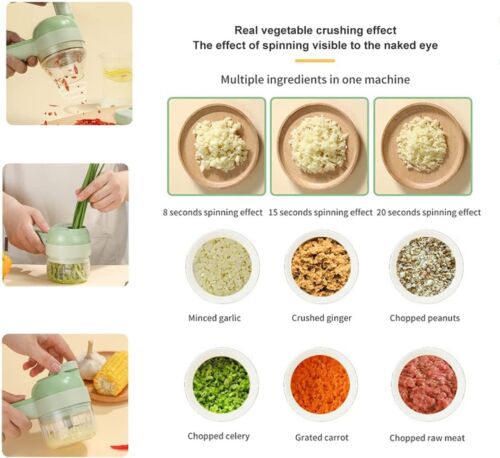 Electric Food Slicer – 4-in-1 Multi-Function Cutter