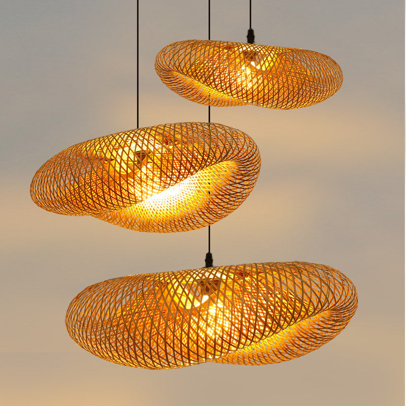 Serinara — Handwoven Bamboo Pendant Light with Warm Glow
