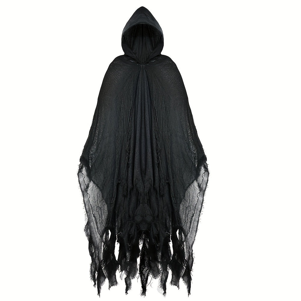 Teen Skeleton Cloak with Hood for Halloween - Lightweight Spooky Costume