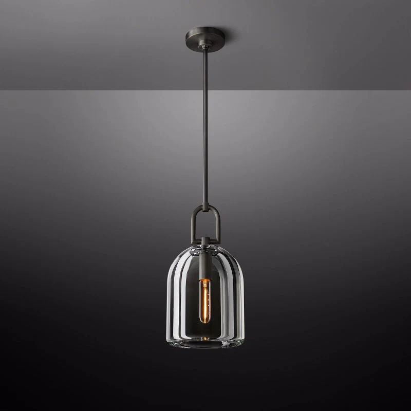 Liora — Crystal Pendant Light with Hand-Polished K9 Glass Shade