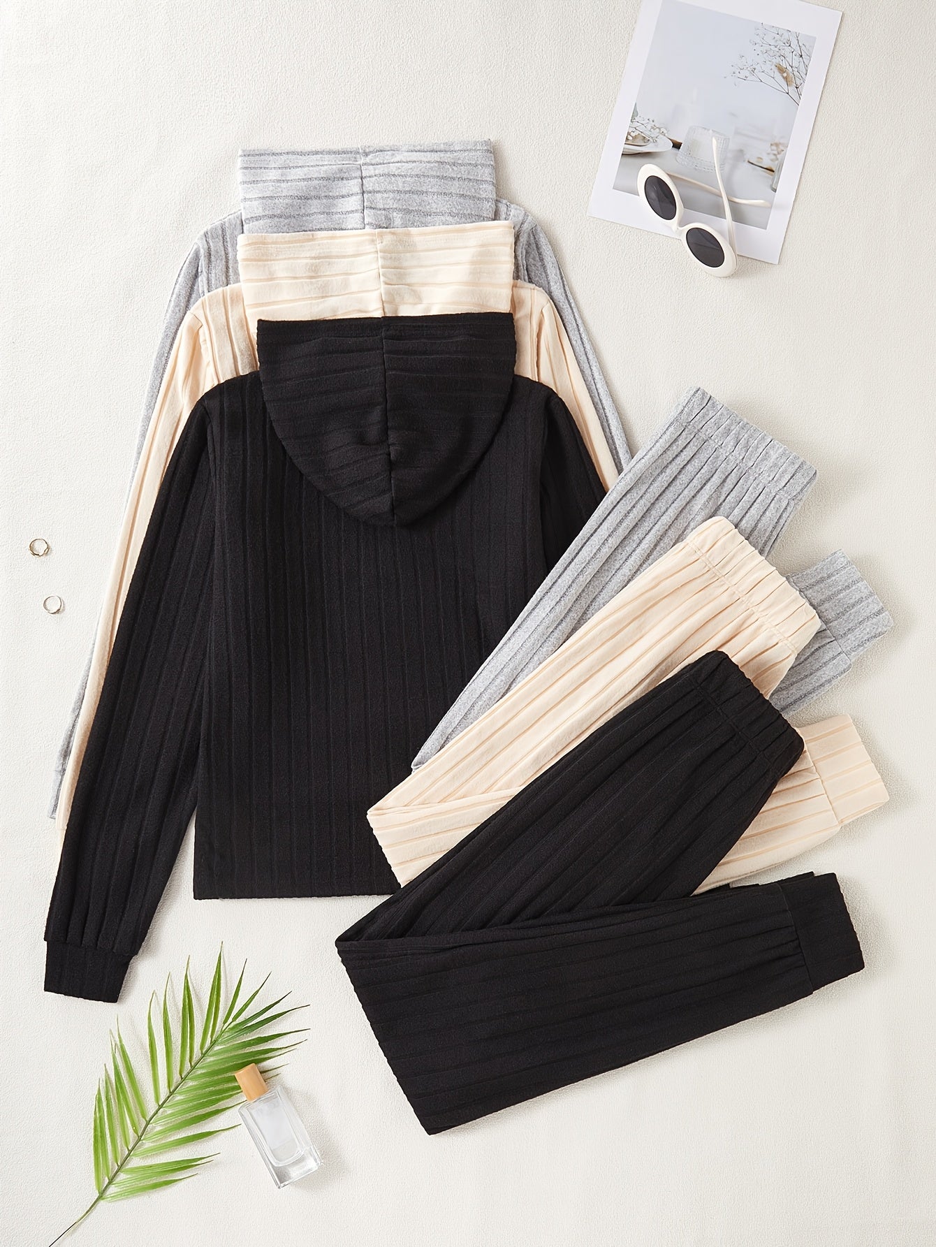 Women's Sportswear Set | Stretchy Ribbed | All-Day Comfort | Polyester