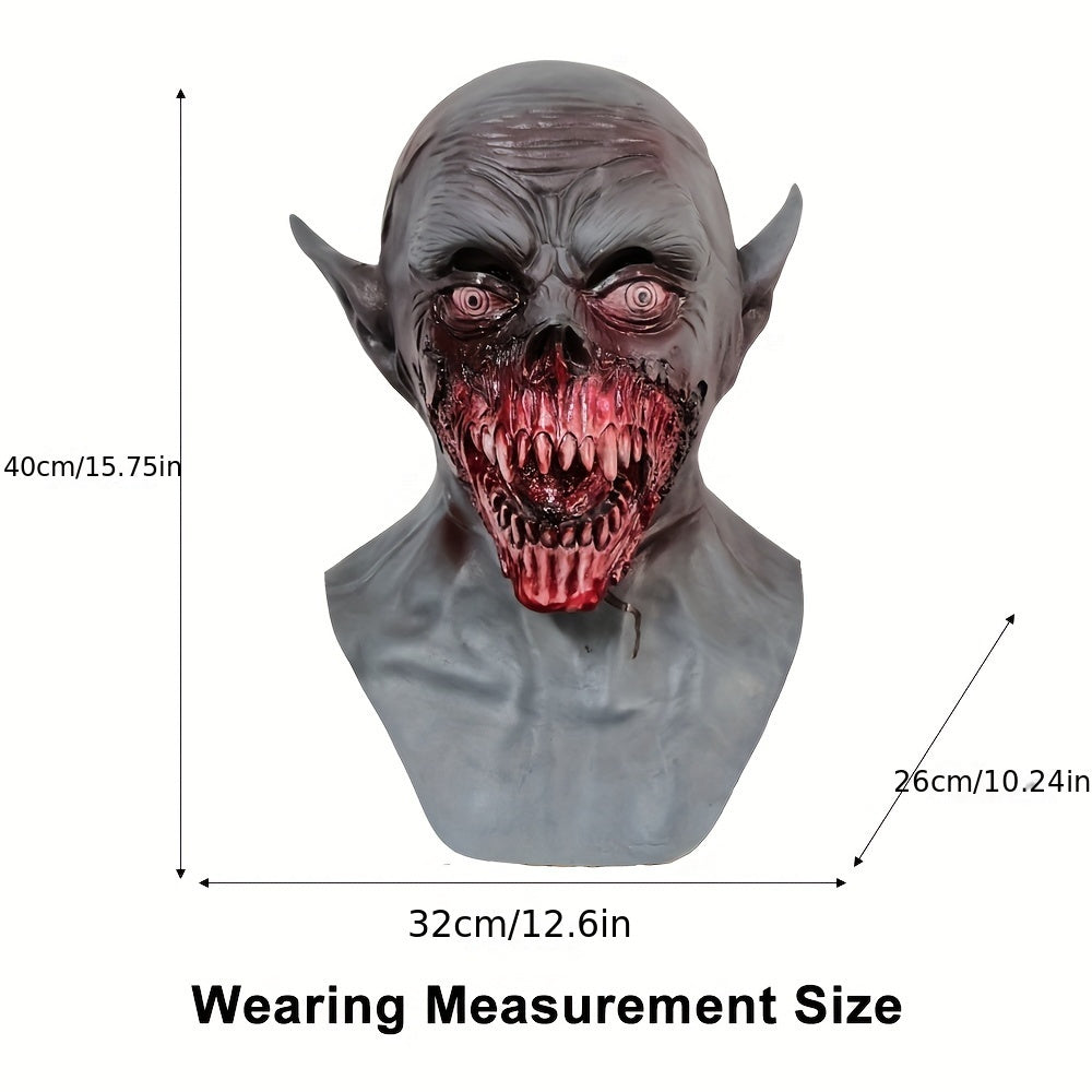Natural Latex Bloody Vampire Mask Full Neck Halloween Costume Accessory