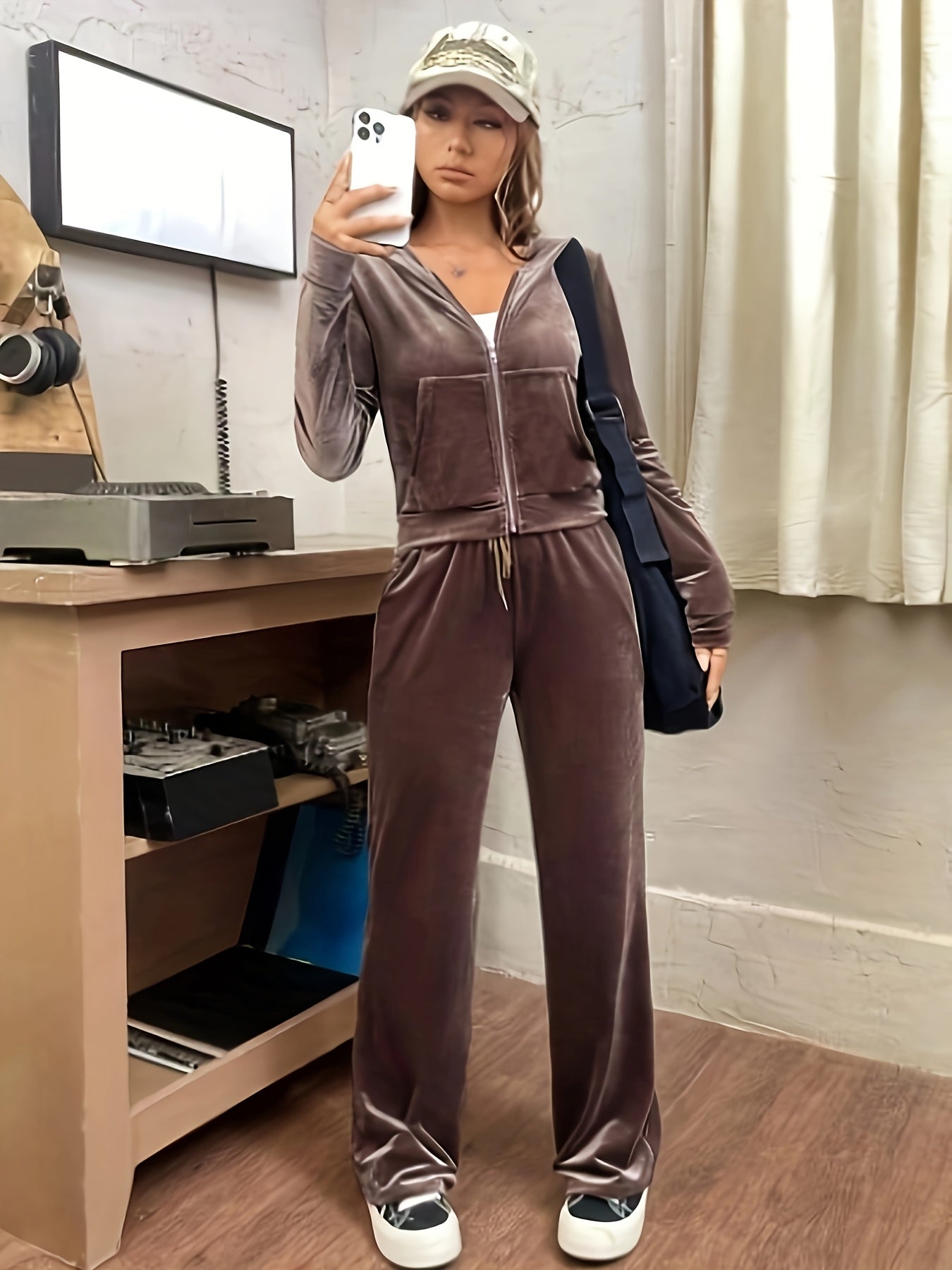 Velour Tracksuit Set | Embroidered Detail | Soft Stretch Comfort | Polyester Velour