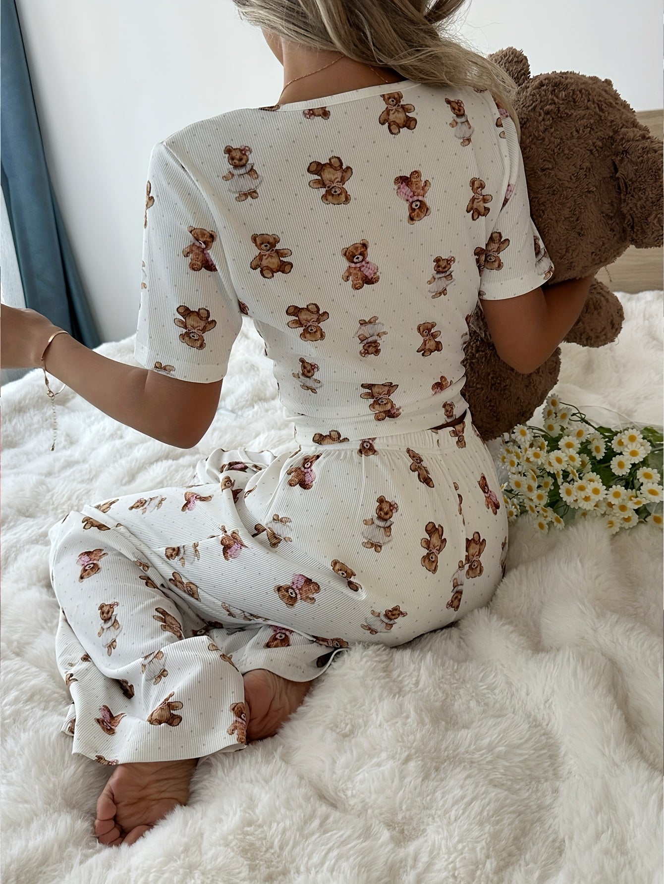 Women's Pajama Set | Lightweight Breathable | Comfortable Casual Wear | Polyester