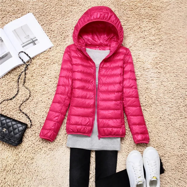 Women’s Hooded Puffer Jacket | Featherlight Down Insulation | Easily Packable | Stylish Winter Warmth