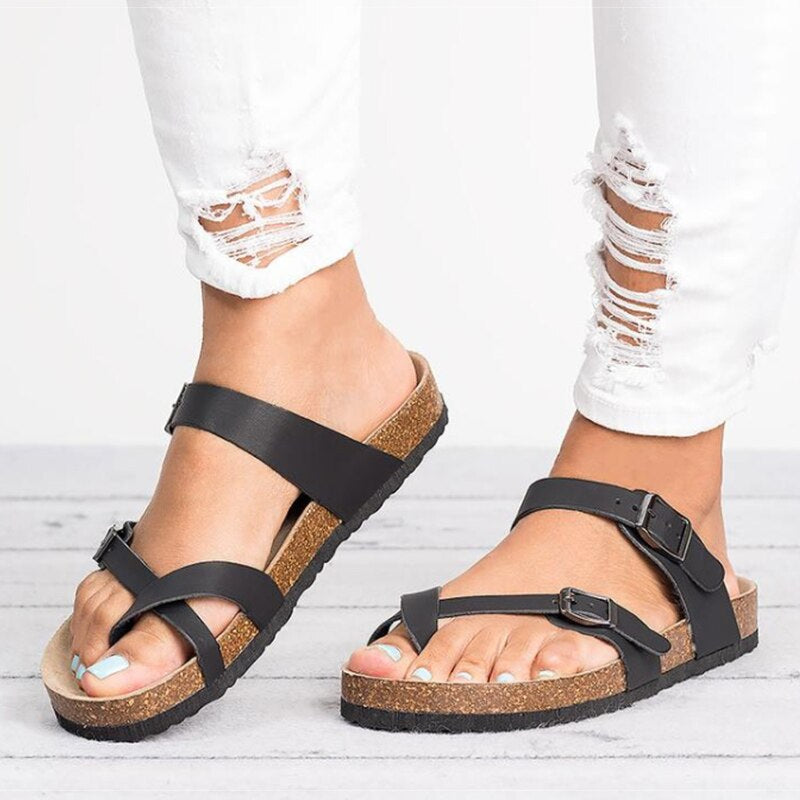 Orthopedic Adjustable Sandals | Contoured Cork Footbed & Rubber Sole | Adjustable Strap Design | Comfortable Fit for All-Day Wear