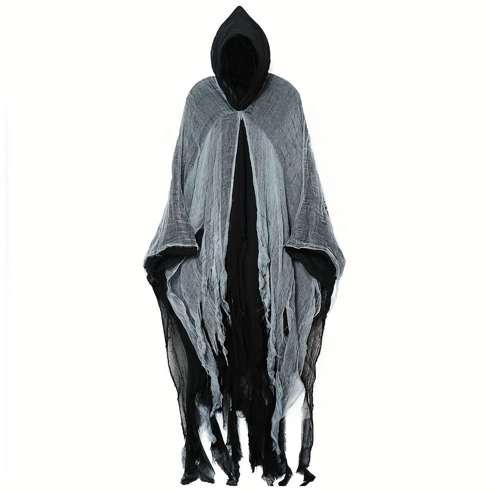 Teen Skeleton Cloak with Hood for Halloween - Lightweight Spooky Costume
