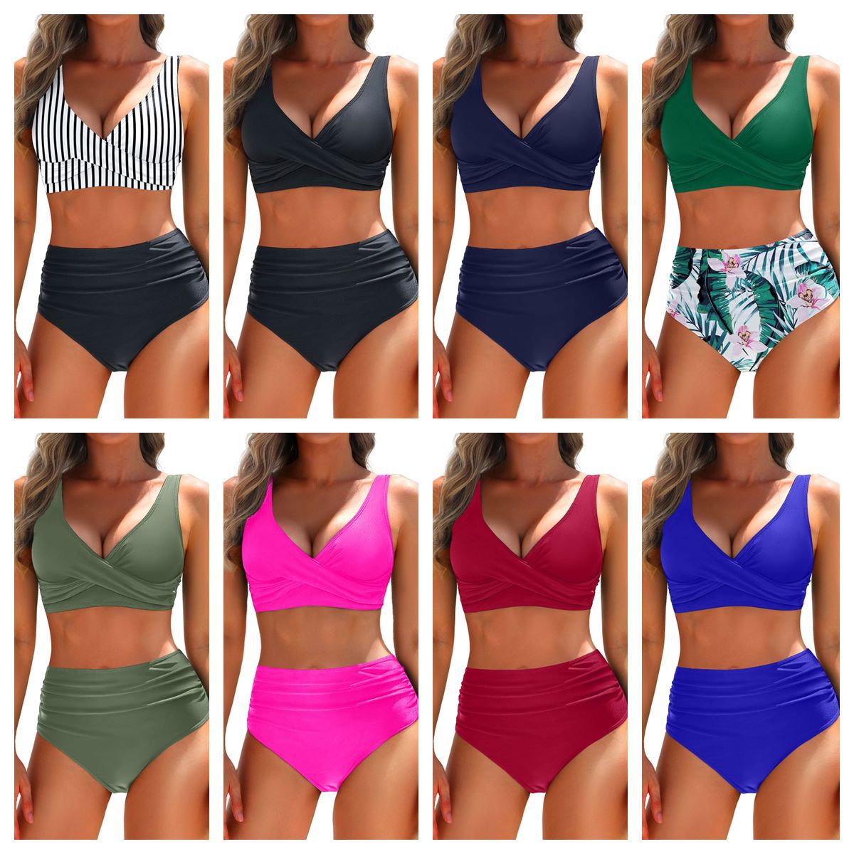 Women’s Bikini Set | Figure-Shaping Top | High-Waisted Shorts | Quick-Drying Fabric