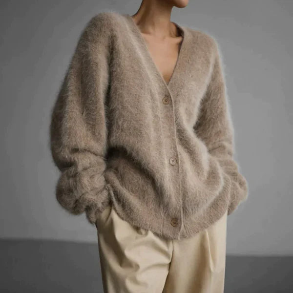 Women’s Cardigan Sweater | Fluffy Oversized Knit | Finest Cashmere | Cozy Comfort