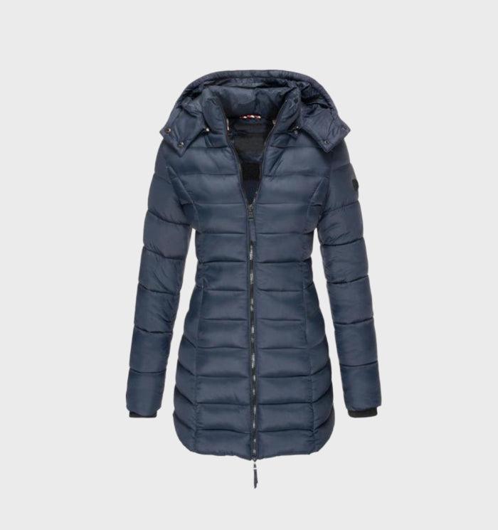 Women’s Long Quilted Hooded Coat | Soft Lining & Insulated Warmth | Durable Fabric | Comfortable Fit