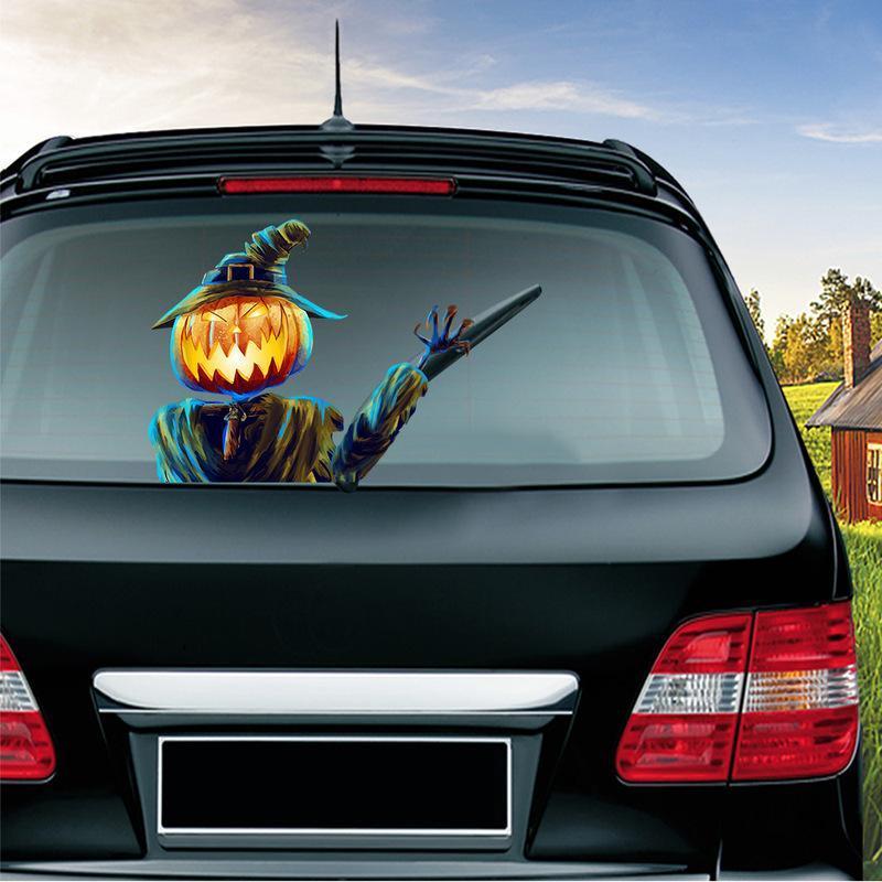 Halloween Car Rear Window Wiper Decal - Weatherproof Spooky Decoration