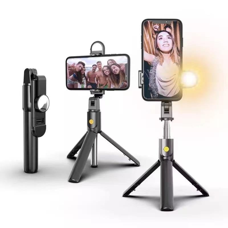 Wireless Bluetooth Selfie Stick with 6 Functions and Built-in Light