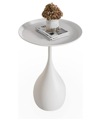 Avencea — Round Metal Side Table with Vintage Style and Durable Iron Base