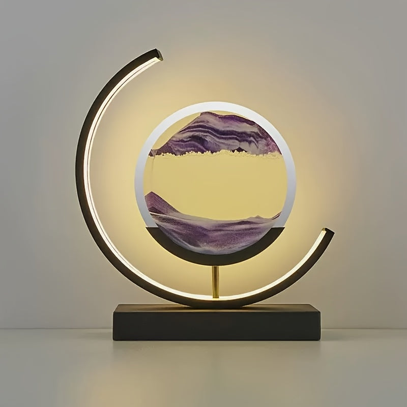 Tranquil Flow Hourglass Lamp – Soothing LED Sand Art Decor