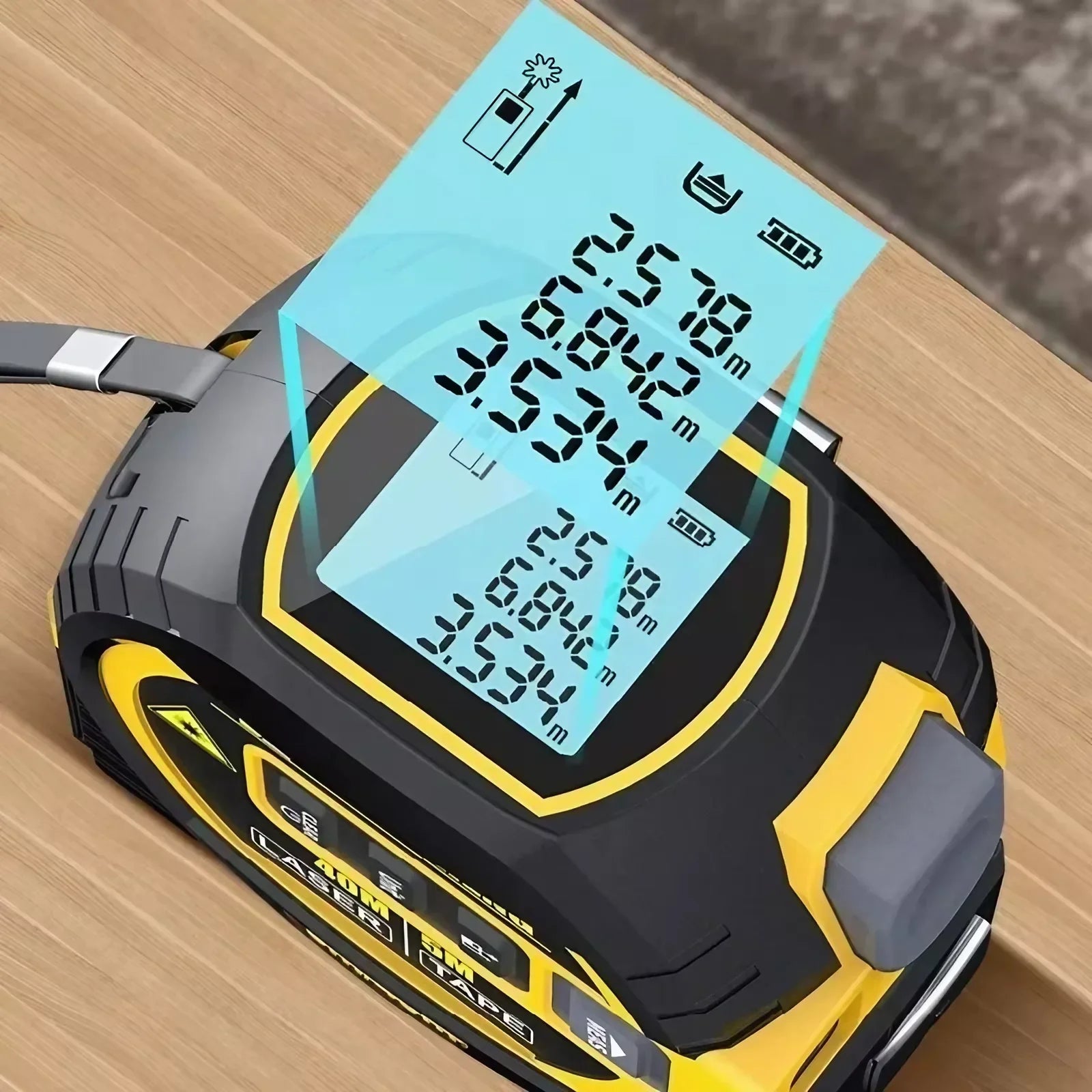 Infrared Laser Tape Measure 40/60M – 3 Functions