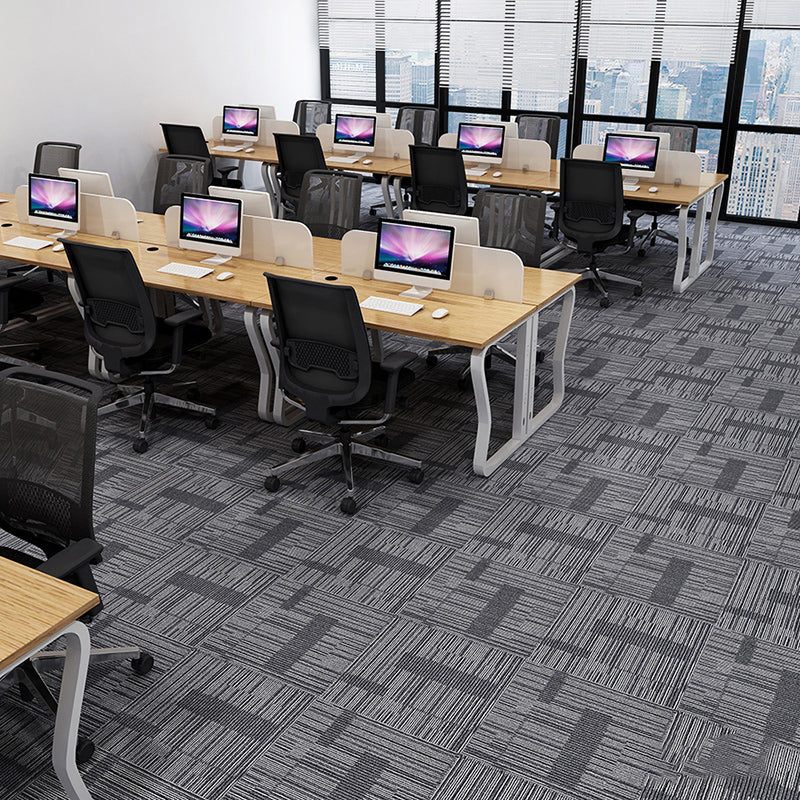 Indoor Carpet Tile Non-Skid Glue Down Install Carpet Tiles with Waterproof Gray/ Coffee Clearhalo 'Carpet Tiles & Carpet Squares' 'carpet_tiles_carpet_squares' 'Flooring 'Home Improvement' 'home_improvement' 'home_improvement_carpet_tiles_carpet_squares' Walls and Ceiling' 7044126