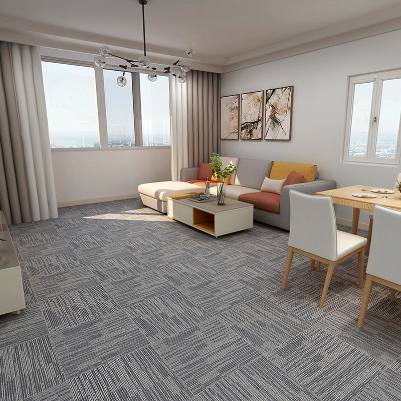 Indoor Carpet Tile Non-Skid Glue Down Install Carpet Tiles with Waterproof Ocean Blue Asphalt Clearhalo 'Carpet Tiles & Carpet Squares' 'carpet_tiles_carpet_squares' 'Flooring 'Home Improvement' 'home_improvement' 'home_improvement_carpet_tiles_carpet_squares' Walls and Ceiling' 7044125