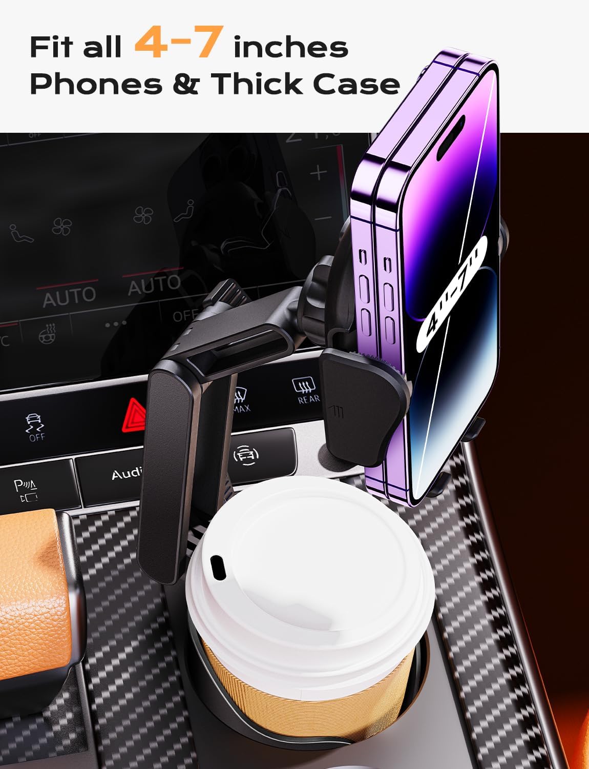 Car Mount for Phone with Cup Holder Attachment
