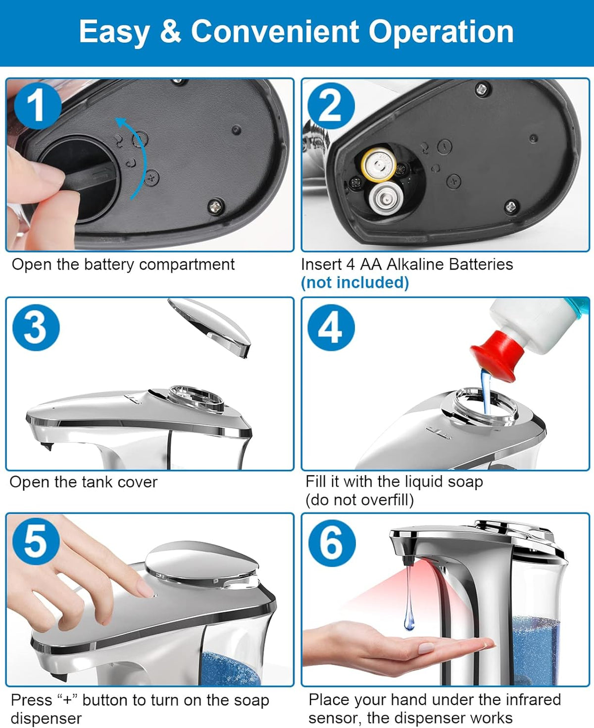 Touchless Automatic Soap Dispenser for Kitchen and Bath