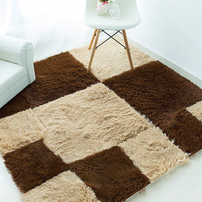 Solid Color Shag Basic Carpet Tiles Square Bedroom Carpet Tiles