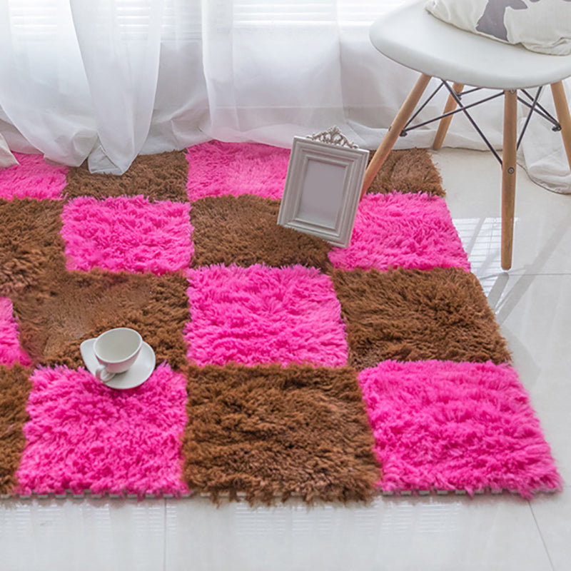 Solid Color Shag Basic Carpet Tiles Square Bedroom Carpet Tiles