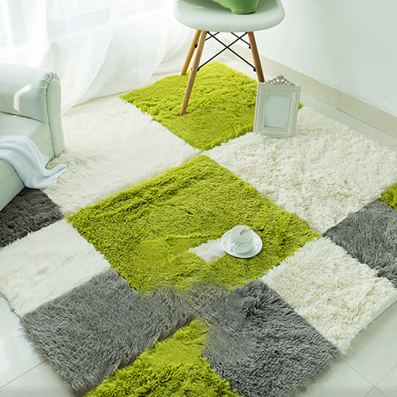 Solid Color Shag Basic Carpet Tiles Square Bedroom Carpet Tiles