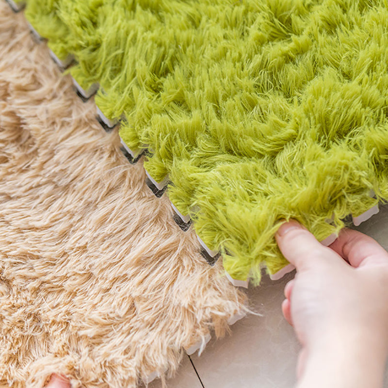 Solid Color Shag Basic Carpet Tiles Square Bedroom Carpet Tiles