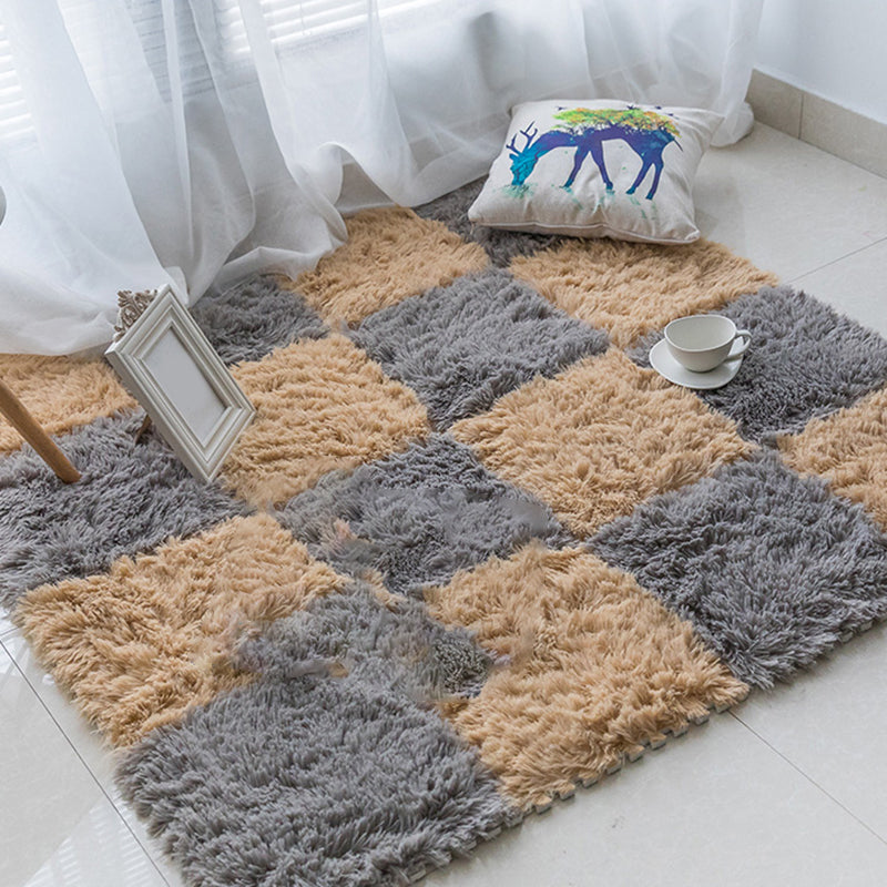 Solid Color Shag Basic Carpet Tiles Square Bedroom Carpet Tiles